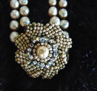 Vintage Miriam Haskell Double Strand Baroque Pearl Necklace