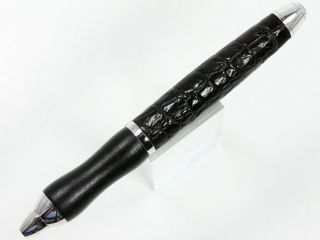 Sensa Exotic Minx Crocodile Twist Action Ballpoint Pen Black With Platinum Trim
