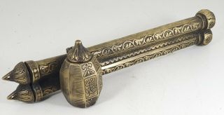 Antique Islamic Brass Qalamdan Ottoman Turkish