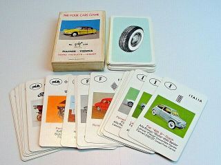 Piatnik - Vienna No.  298 " The Four Cars Game " By Benno : Citroen,  Mg,  Ferrari Etc