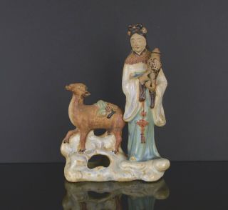 A 19th Century Chinese Shiwan Figure With Deer