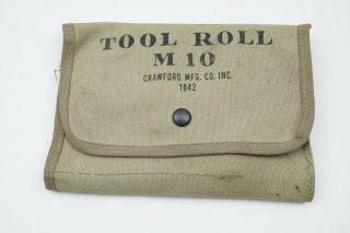 World War Ii Canvas Tool Roll M - 10 Crawford Mfg Co Inc 1942 Us Army - Willys
