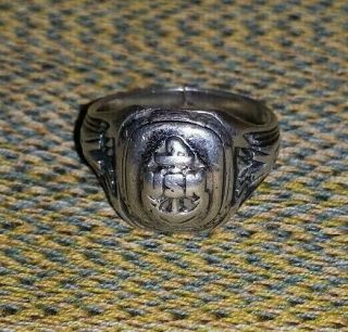 Vintage WW2 Sterling Ring USN U S Navy Ring WWII from Estate 2