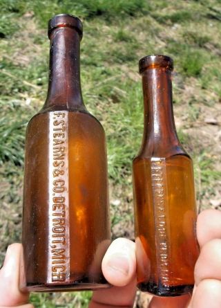 Amber F.  Stearns & Co Medicine Bottles Detroit 1890 