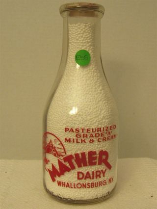 Trpq Milk Bottle Mather Dairy Farm Whallonsburg Ny 1945 Baby Knows Best Grown Up