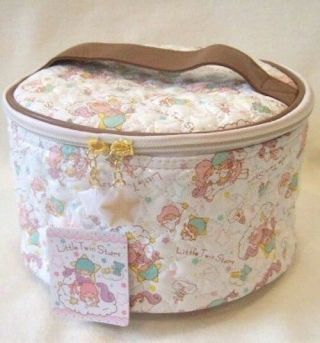Sanrio Little Twin Stars Vanity Cosmetic Pouch Bag Star Quilting With Mirror