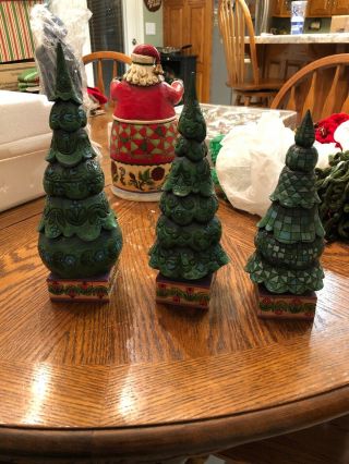 Jim Shore Set Of 3 Christmas Trees O 