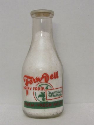 Trpq Milk Bottle Fern Dell Dairy Farm Mobile Al Mobile County 2 - Color Farm Fresh