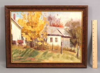 Vintage Harry Barton Impressionist Country Farm Landscape Oil Painting,  Nr