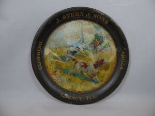 Advertising Tin Litho Tip Tray J Stern & Sons Clothing Shoes Quincy Illinois