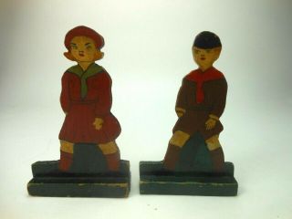 Folk Art 1930s Boy Scout & Girl Scout Hand Made Figures