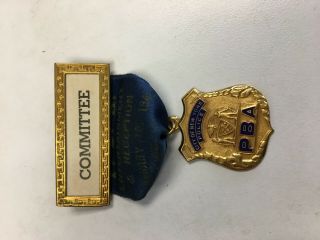 Vintage City Of York Police Pba Committee Pin With Small Badge 1943