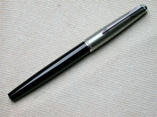 Parker 51 Aerometric Mk 3 Fountain Pen.  Black Barrel/steel Cap.  Oblique Nib.