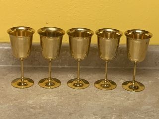 5 International Silver Co.  Gold Plated Goblets