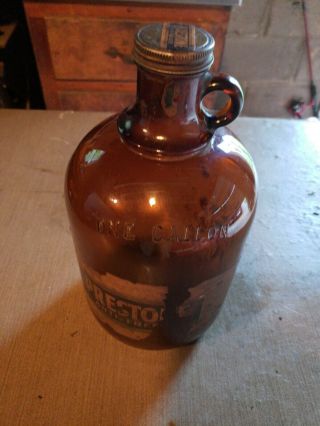 Prestone Antifreeze Vintage One Gallon Glass Jug