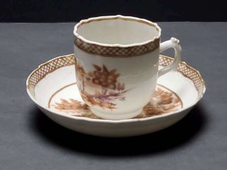 Antique Chinese Export Porcelain Cup & Saucer Set,  Pastoral & River,  18th C.