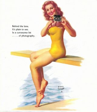1940s Pin Up Girl Lithograph Earl Moran Pre Fame Marilyn Monroe 1