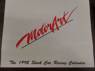 1992 Motor Art Stock Care Racing Calendar 121215 Tljc