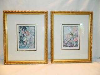 2 Framed,  Matted,  Glassed & Signed Cicely Mary Baker Fairy Prints