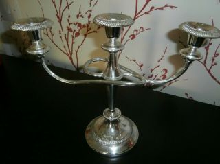 Victorian Style Silver Plate Three Arm Candelabra Ideal For Christmas 25 Cm