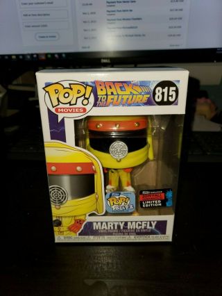 2019 Nycc Funko Pop Marty Mcfly 815 Back To The Future Shared Exclusive