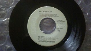 Elvis Presley Rare Gray Label My Boy/loving Arms 45 1974 Near