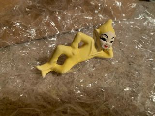 Vintage Gilner Calif Pottery Elf Pixie Yellow Reclining Figure