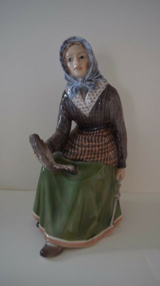 Copenhagen Porcelain Figurine " Girl Fish " Denmark,  Dahl Jensen 1150