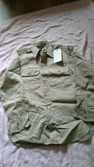 Wwii Army Khaki Shirt 1950?? 14 1/2 X 33