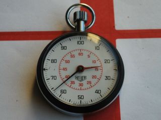 Vintage Heuer 7j 60 Minutes Single Button Stop Watch