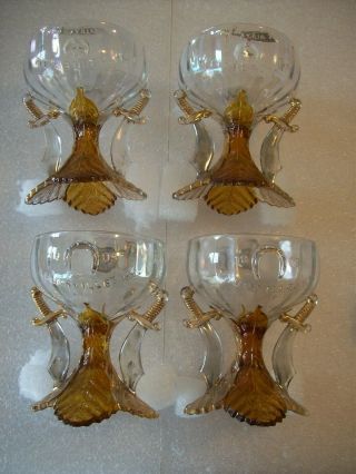 4 Westmoreland Carnival Glass Shrine Champagne Masonic 1909