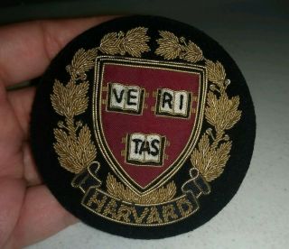 Vintage Harvard University Latin Crest Patch Pin Old 3d Metal? Thread