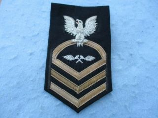 Wwii Us Navy Chief Petty Officer Silver Bullion Cpo Aviation Rate Ww2