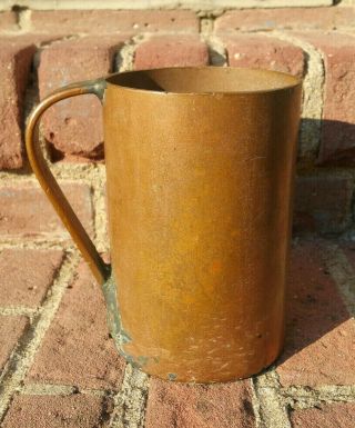 Antique Copper Ale Tankard Mug Solid Hand Made Heavy Over 3 Pounds Very Neat