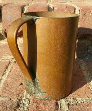 Antique Copper Ale Tankard Mug Solid Hand Made HEAVY Over 3 Pounds VERY NEAT 2