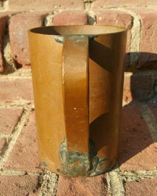 Antique Copper Ale Tankard Mug Solid Hand Made HEAVY Over 3 Pounds VERY NEAT 3