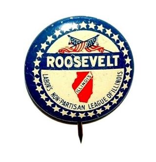 1936 Franklin Roosevelt Fdr Campaign Pin Pinback Button Political Presidential