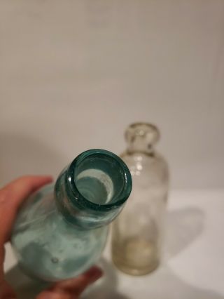 F.  Horlacher - Blue Aqua Blob Top and Clear Hutchison Bottle - Allentown,  PA 3