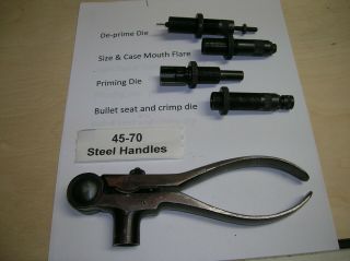 Vintage Lyman Ideal 310 Reloading Tool With 45 - 70 Dies (steel Handles)