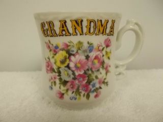 Vintage Grandma Floral Roses Porcelain Coffee Tea Cup Mug