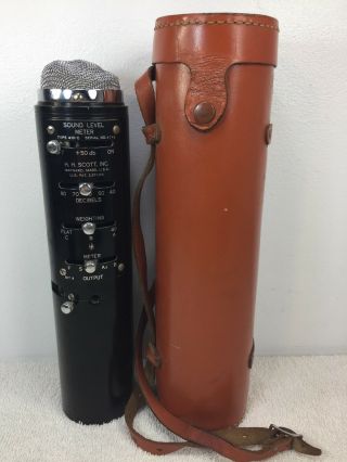 Vintage H.  H Scott Sound Level Meter Type 410 - C No.  4745 Leather Case Maynard Mass
