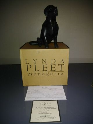 Vintage Lynda Pleet Black Lab Labrador Dog Figurine,  Signed By The Artist