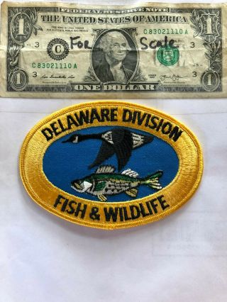 Delaware Division Fish & Wildlife Police Patch Un - Sewn In Great Shape