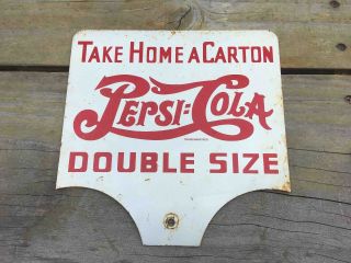 Old Take Home A Carton Of Pepsi - Cola Double Sized Sales Rack Advertising Sign