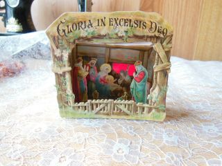 Victorian Christmas Card/3d Stand - Up Nativity Scene