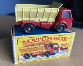 Vintage Matchbox Lesney 70 Grit - Spreading Truck With Box Nm