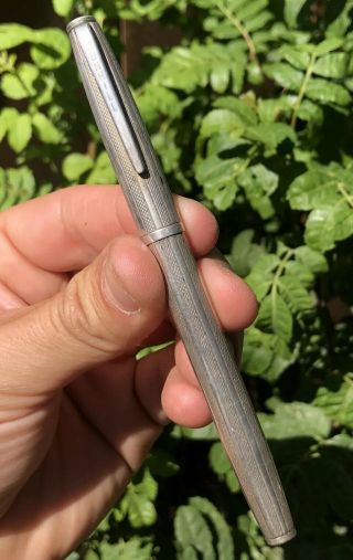 Vintage Dunhill Sterling Silver Pinstripe Pattern Pen