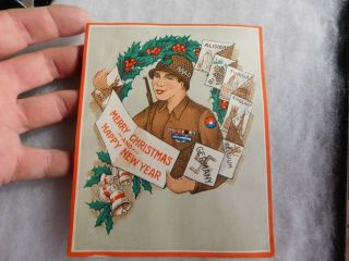 Wwii 9th Infantry Division Merry Christmas And Happy Year Card
