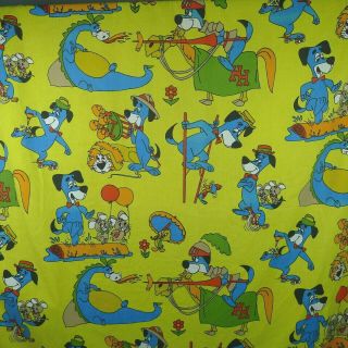 Vintage Huckleberry Hound Twin Bed Sheet Fruit Of The Loom U.  S.  A.  63 X 104 Inch