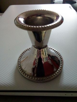 Vintage Silver Plated Stub Candlestick candle Holder 2